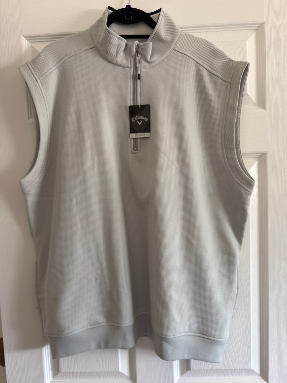 Callaway Men’s  Sleeveless Quarter-Zip Golf Top - Light Gray